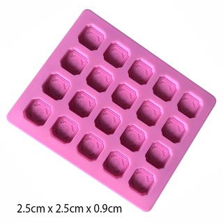 HCM - Khuôn silicon đổ socola, kẹo dẻo, bánh cookies mini viên vuông chữ Hỷ 20 viên