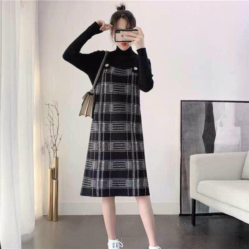 SET YẾM DẠ KẺ + ÁO THUN ĐEN CỔ LỌ TD 🎋