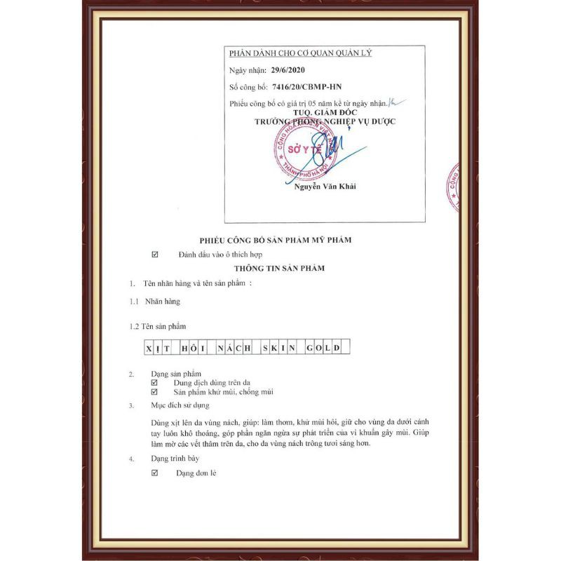 Xịt hôi nách SKIN GOLD Tri hôi nách, khử mùi cơ thể, giảm tiết mồ hôi, giúp vùng nách luôn khô thoáng sạch se