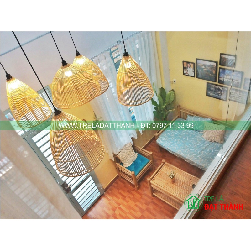 Đèn nơm tre trang trí, đèn thả trần, đèn lồng mây tre đan, đèn nơm nhiều kích cỡ