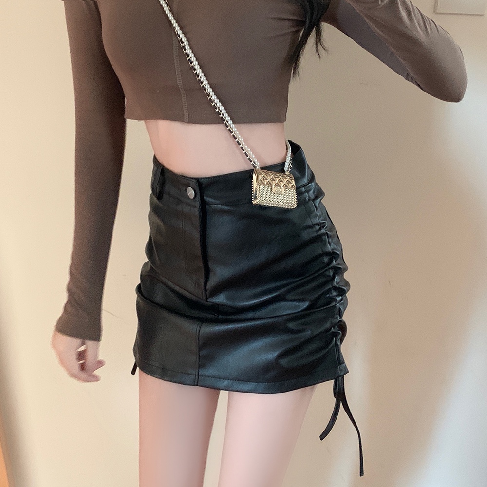 Chân váy nữ, chân váy rút dây nữ chất kaki màu đen đủ size S M L SKUCV-08B