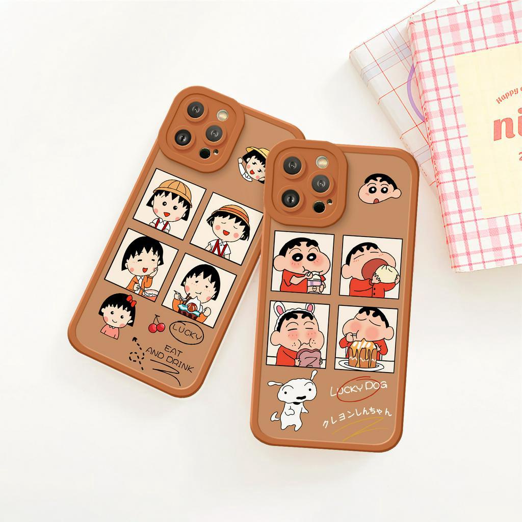 Ốp lưng iphone Cún Shin cạnh vuông 6/6plus/6s/6splus/7/7plus/8/8plus/x/xs/11/12/13/14/pro/max/promax/plus/shin/case