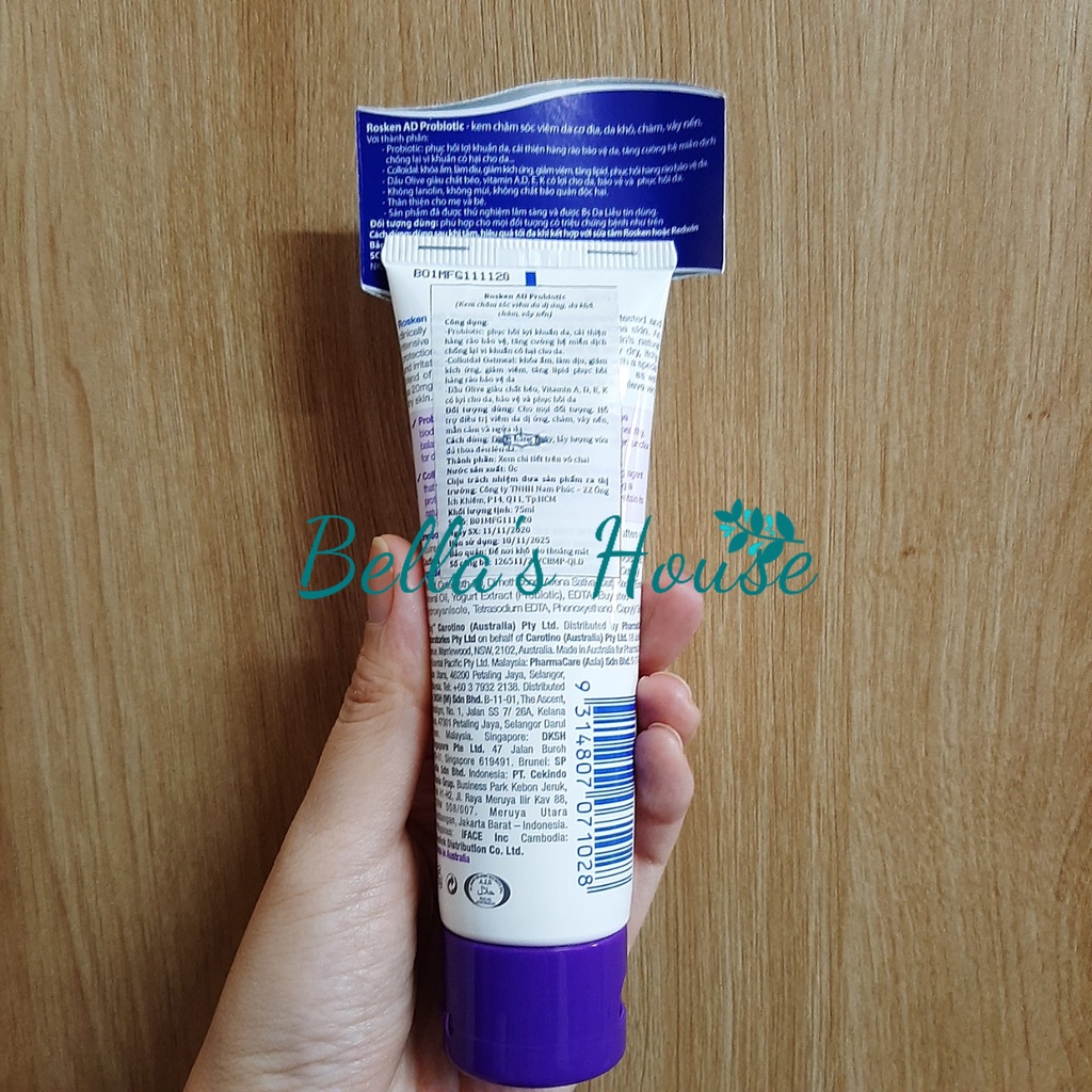 Kem Chăm Sóc Da Khô, Chàm, Vảy Nến - ROSKEN AD Probiotic Cream 75mL & 400mL