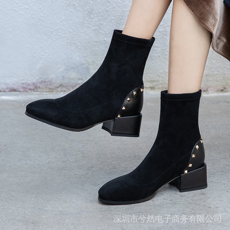 Giày Boot Mũi Vuông Thiết Kế Mỏng Kiểu Dáng Mới Có Size Lớn Từ 33-42 - 40-43