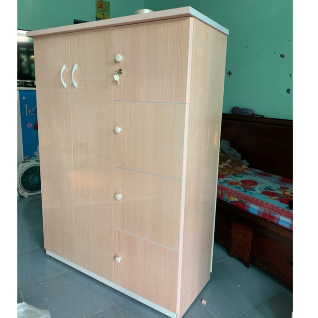 Tủ áo nhựa đài loan gỗ nhạt 105x1m45