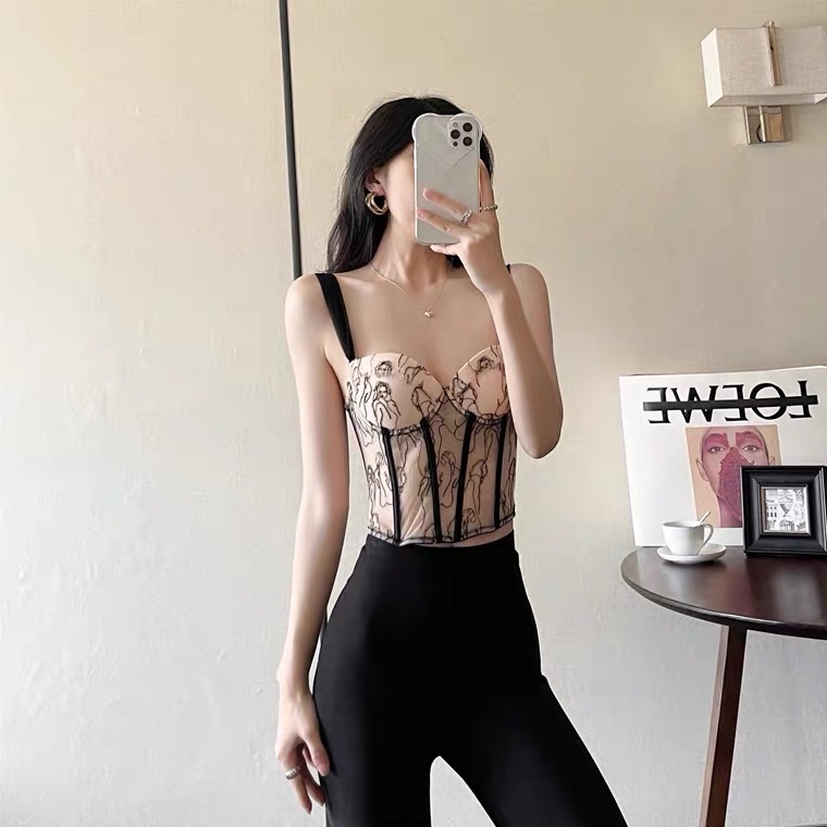 Áo Corset voan mỏng cup ôm nửa ngực gợi cảm THE CELYNBRA - AL38