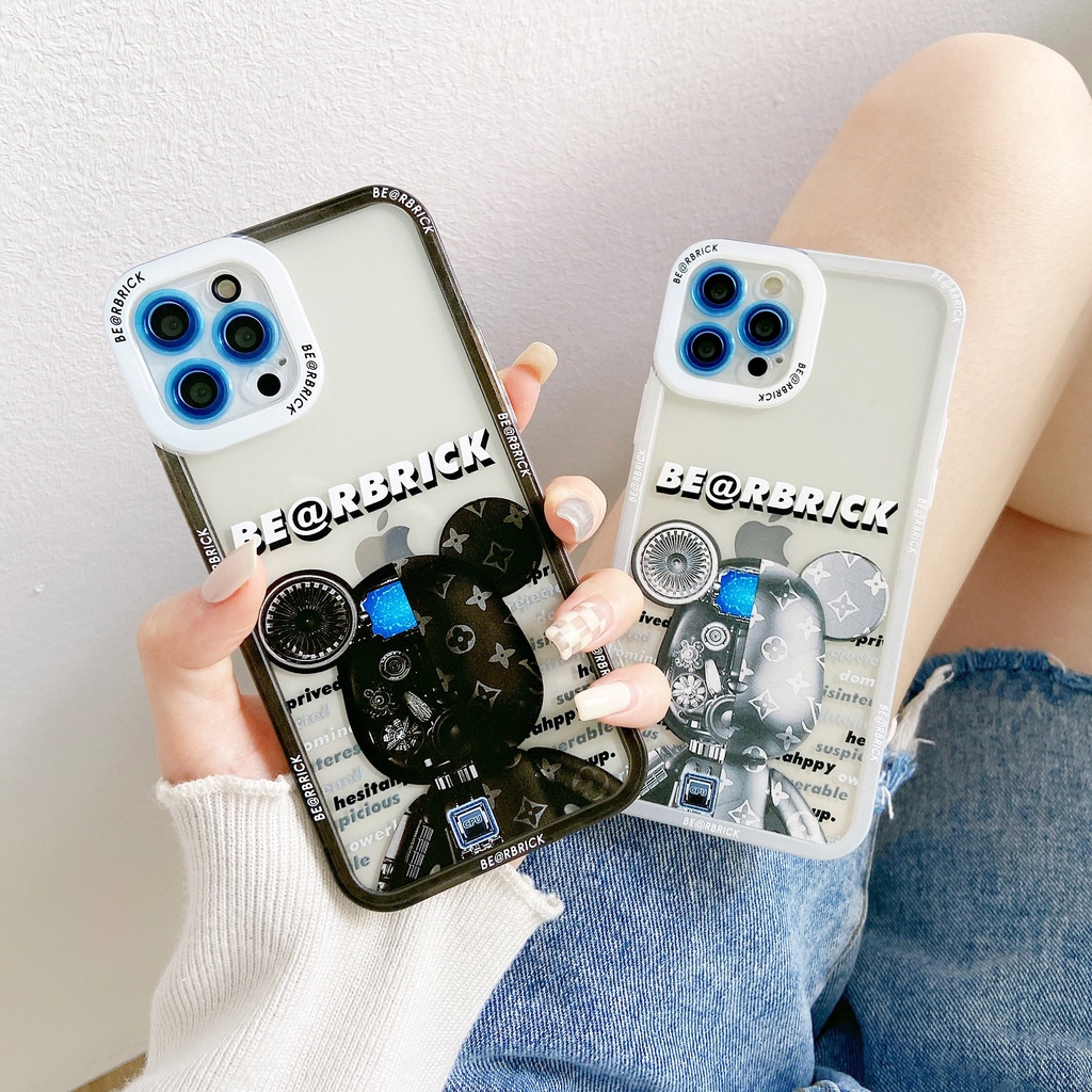 Ốp Lưng bearbrick iphone 12Promax 11 11pro xs max xr 8 7 7plus se2020 Ốp điện thoại trong bảo vệ camera viền vuông | BigBuy360 - bigbuy360.vn