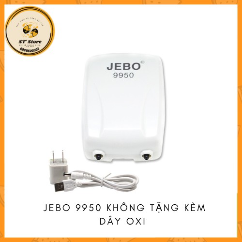 Máy Sủi Oxy Tích Điện Chạy Pin Sạc JEBO 9950, 9970 (Hàng Công Ty) Tặng Kèm Vòi Và Dây Oxi, Dùng Khi Cúp Điện