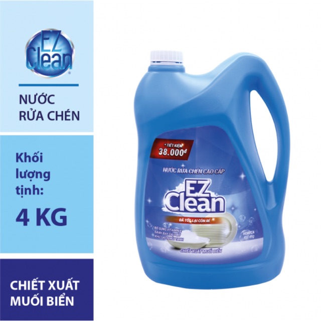 ❤ Nước rửa chén không màu EZ CLEAN hương Muối Biển