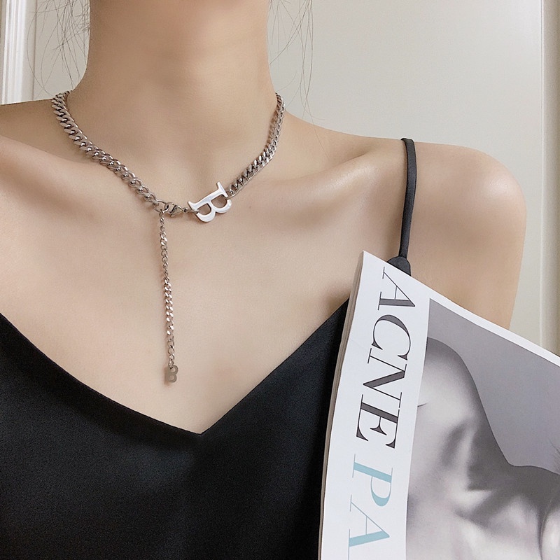 Vòng cổ Hai Lớp Mặt Chữ B Thời Trang Cá Tính