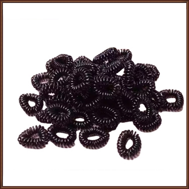 Set 100 Dây Cột Tóc Dạng Xoắn Ốc Màu Sắc Kẹo Ngọt Chống Thấm Nước