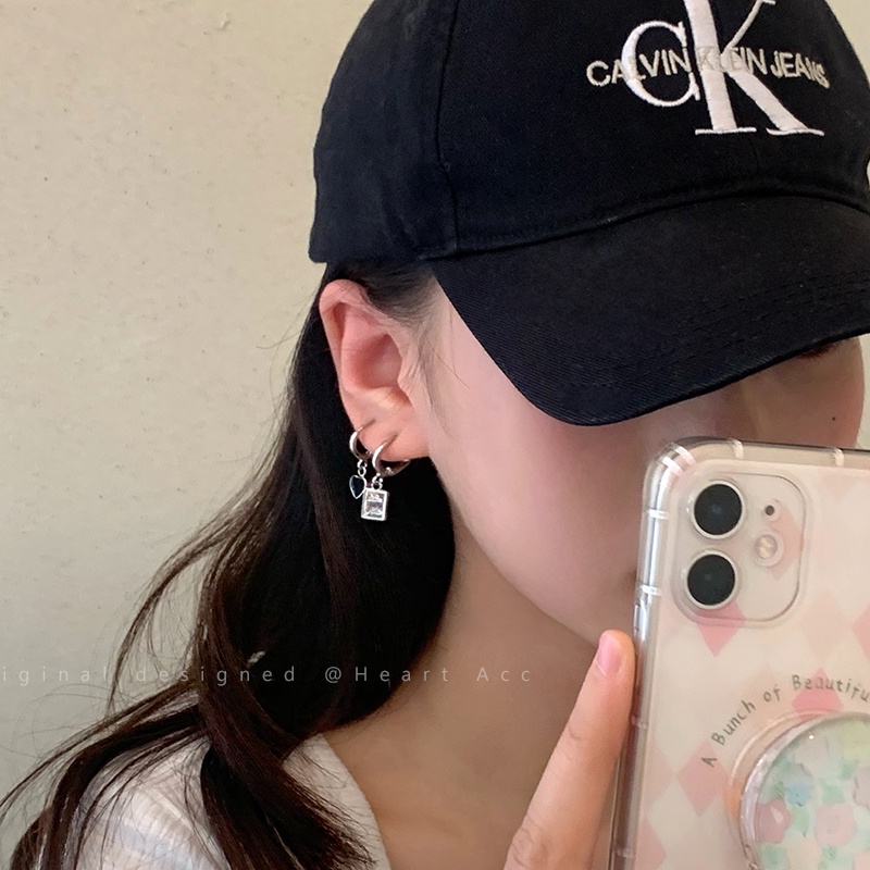 Đôi Bông Tai Mạ Bạc 925 Hình Chữ Thập Đơn Giản Thời Trang Cho Nữ