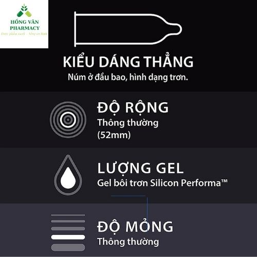 Bao sao su Durex Performa (12 Bao/hộp) - Bao Cao Su kéo dài thời gian quan hệ (Có che tên khi giao hàng)