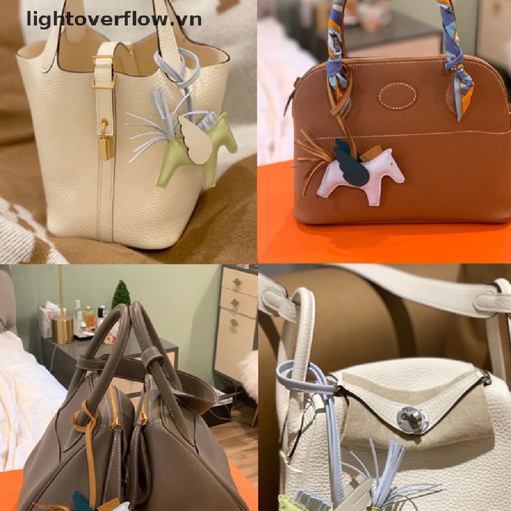 Móc Treo Chìa Khóa Bằng Da PU Hình Ngựa Nhiều Màu Trang Trí Túi Xách Nữ