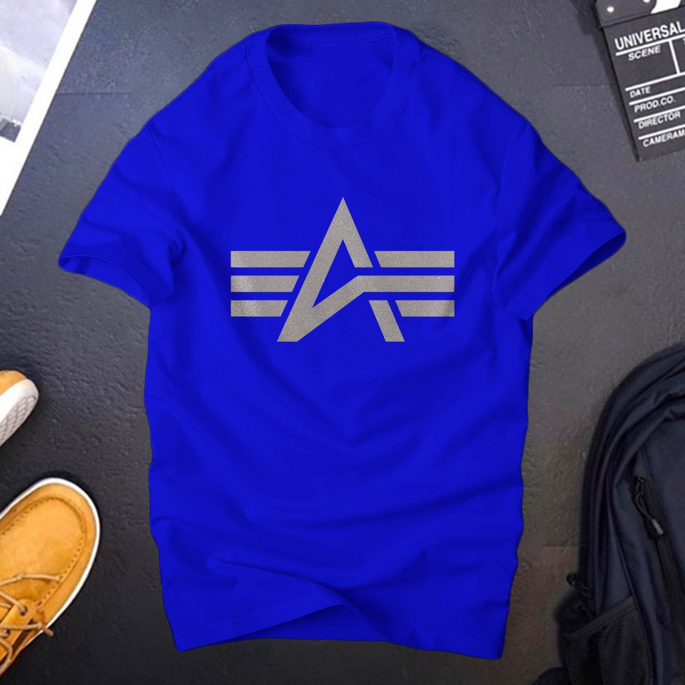 Áo phông nam tay ngắn cổ tròn chất thun cotton co giãn 4 chiều tốt thoáng mát,áo in logo Anpha start | ur sport