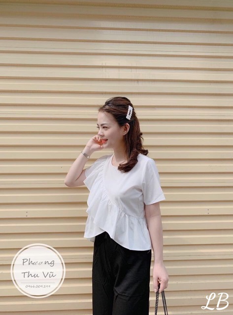 Áo viền bèo chéo siêu xinh