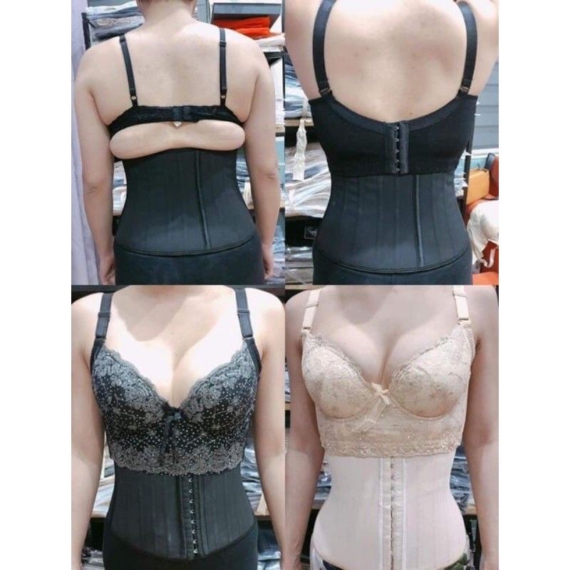 áo lót bản 5 móc Diệt mỡ lưng định hình ngực chống xệ mặc kèm latex