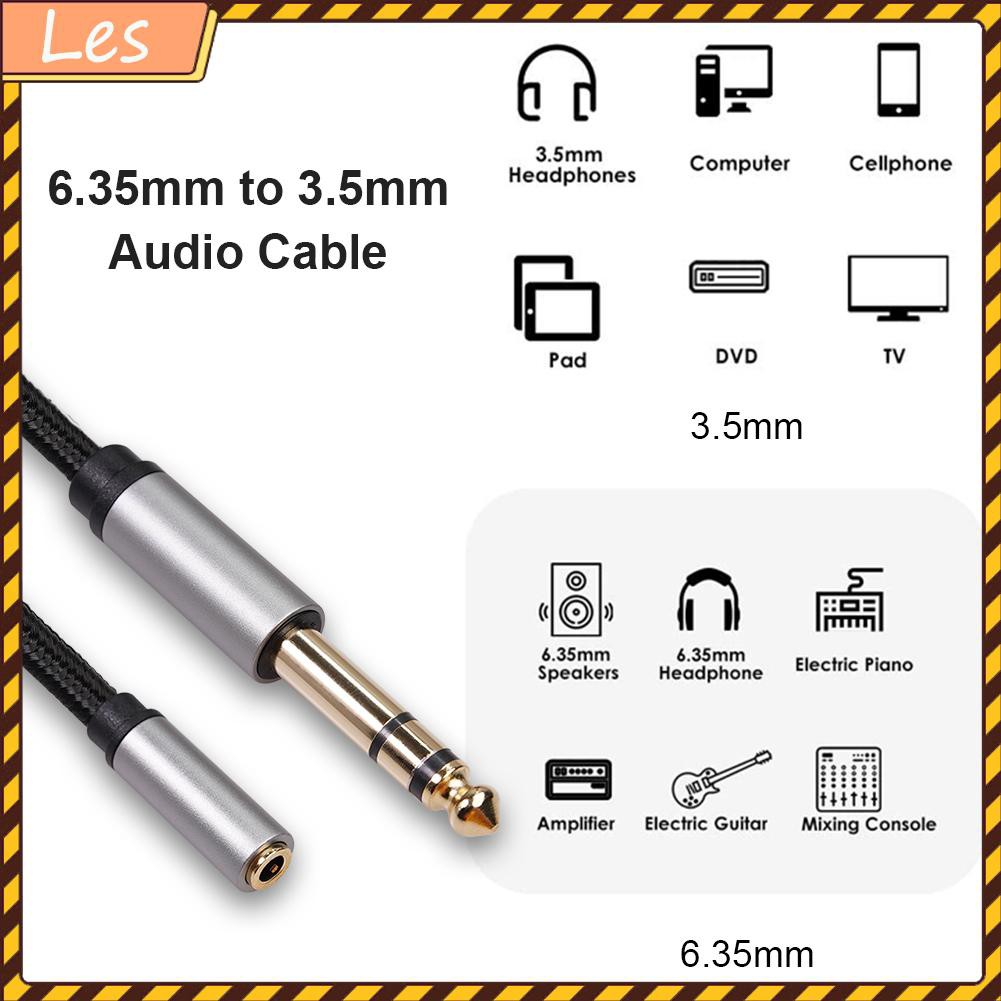 Cáp âm thanh đàn guitar piano chuyển đổi đầu 6.35mm sang cổng 3.5mm