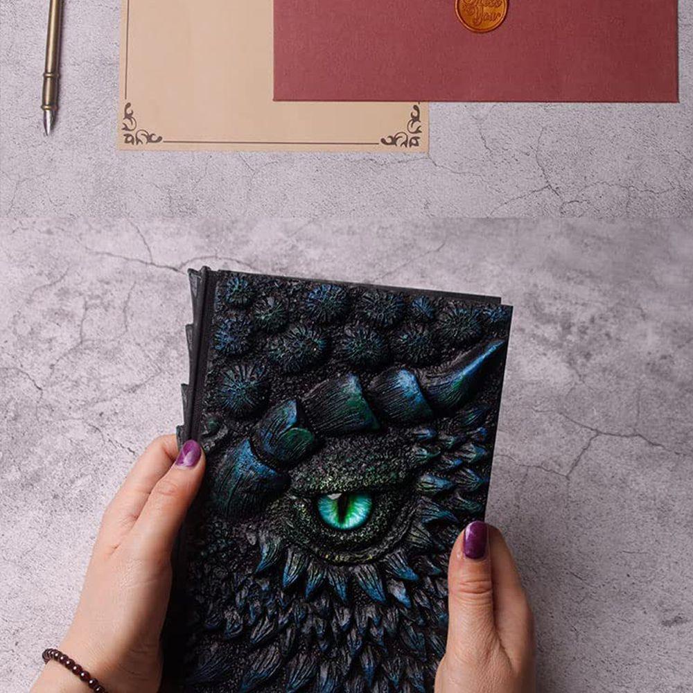 Sổ Tay Khổ A5 Bìa Hình Rồng 3D Màu Đỏ Dễ Thương