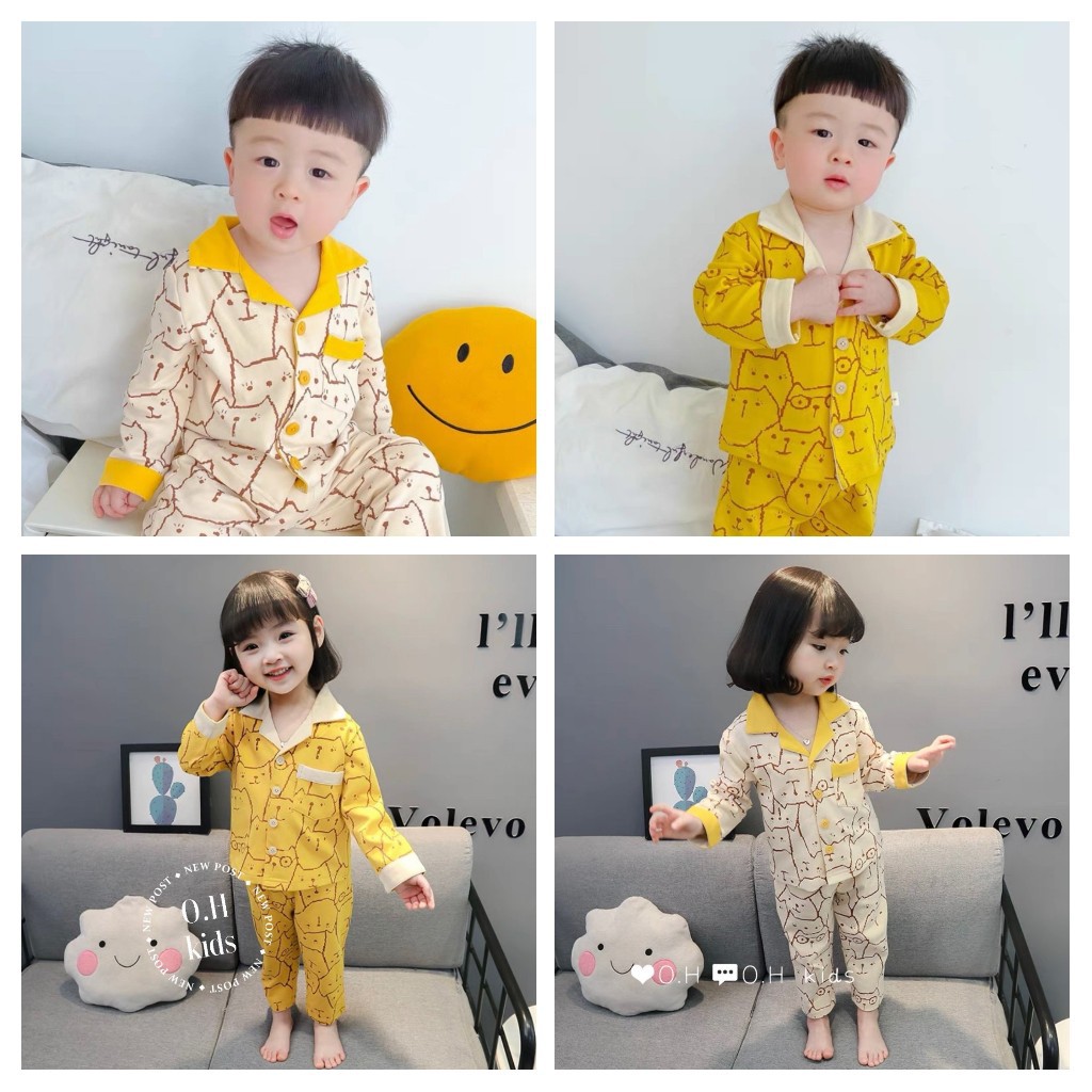 SALE BỘ PIJAMA CHẤT ĐŨI MEO CHO BÉ TRAI BÉ GÁI CAO CẤP MỊN MÁT CHO BÉ MẶC MÁT MÙA HÈ SIZE 9-29KG