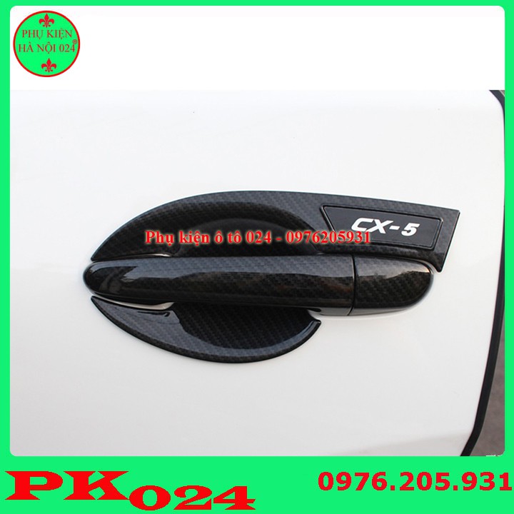 Ốp tay hõm CX5, CX-5 2018-2020 vân cacbon chống trầy xước làm đẹp xe