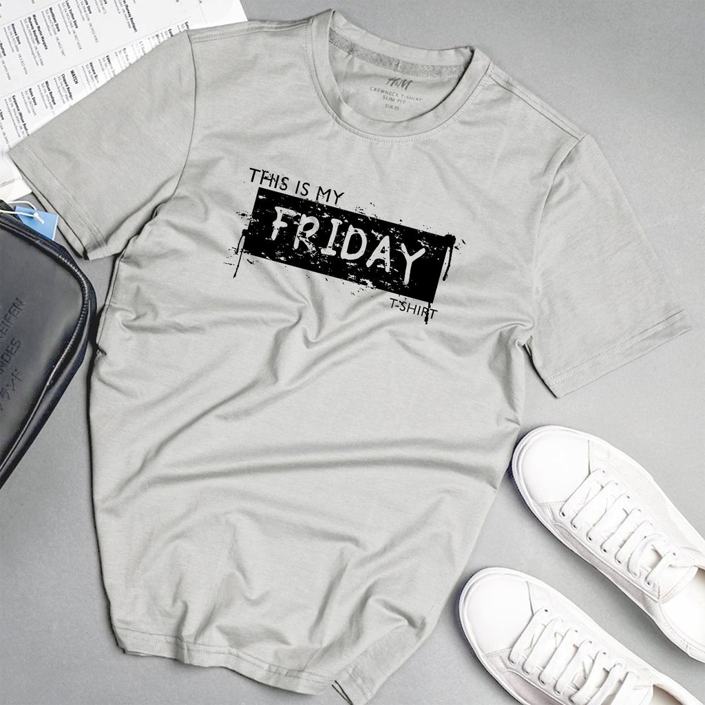 Áo phông nam Friday phong cách unisex màu xám