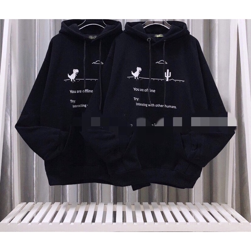 Áo Hoodie Khủng Long, Xương Rồng Áo Sweater Unisex Nam Nữ Phối Nón Vải Cao Cấp Không Xù Lông, Trẻ Trung Năng Động