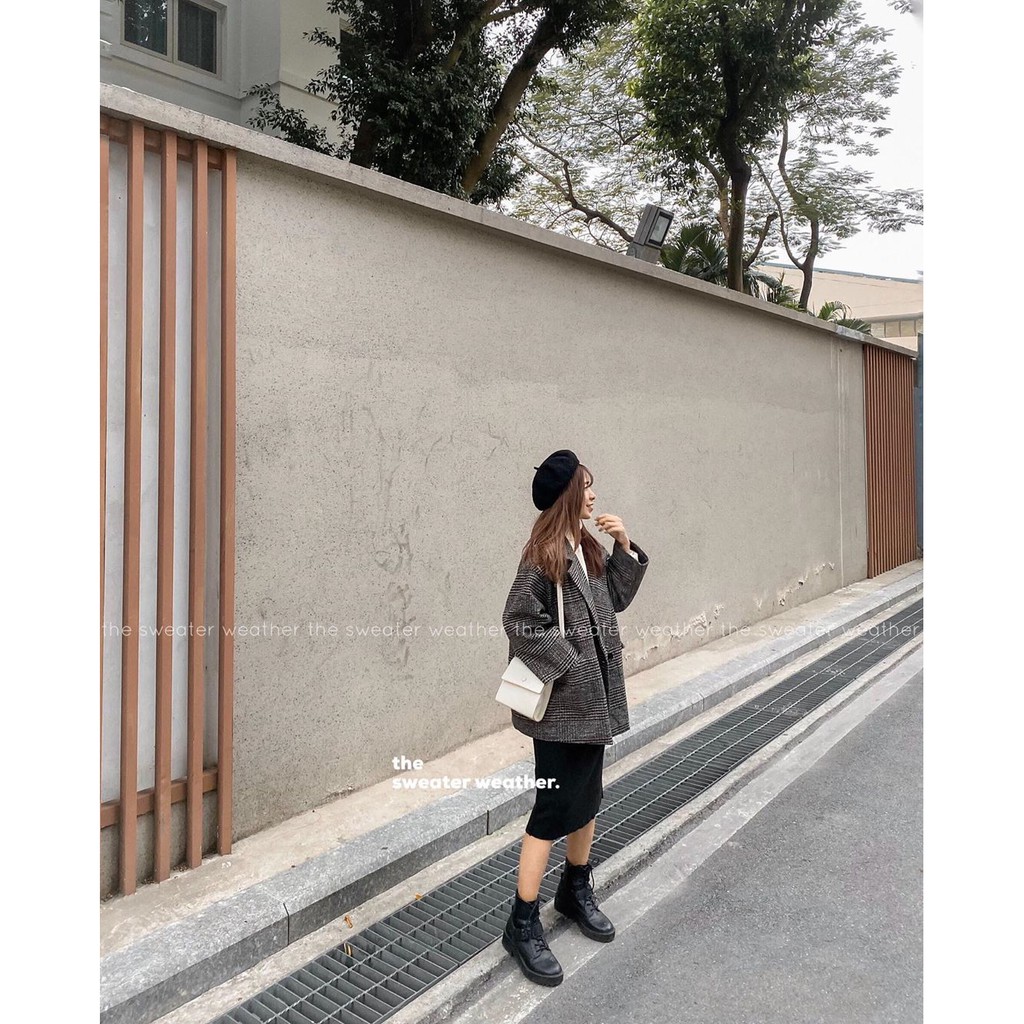Áo khoác dạ kẻ chần phao | BigBuy360 - bigbuy360.vn