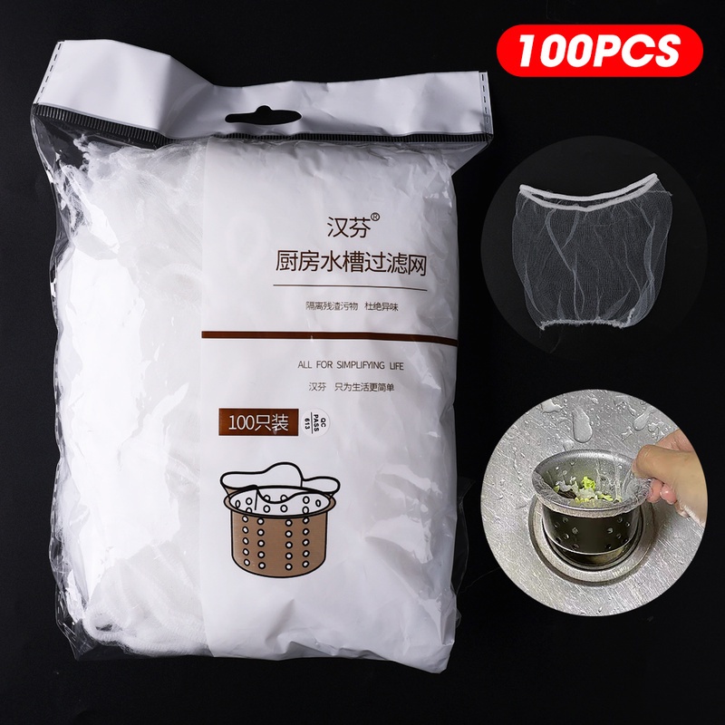 Set 100 Túi Lưới Lọc Rác Bồn Rửa Chén Tiện Dụng