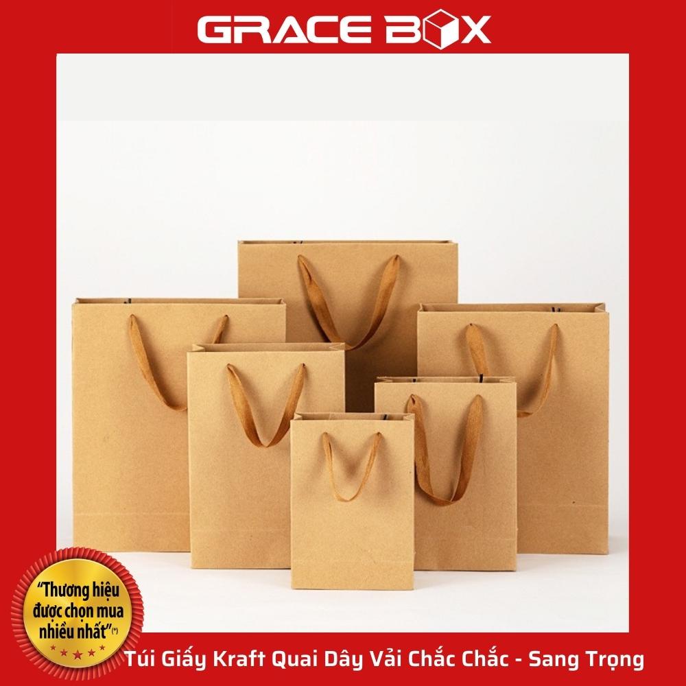 {Giá Sỉ} Túi Giấy Kraft Quai Dây Vải Chắc Chắc - Sang Trọng - Siêu Thị Bao Bì Grace Box