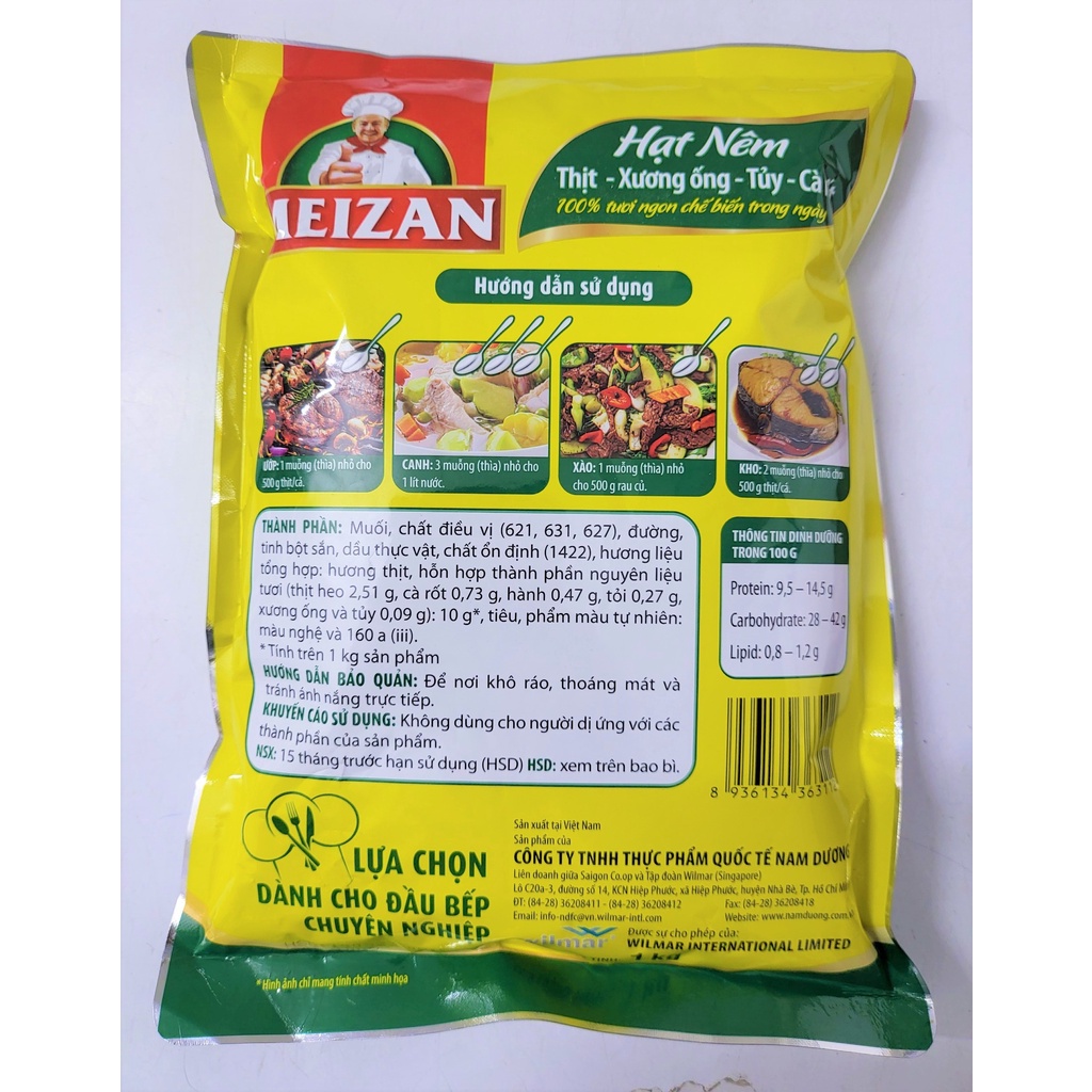 [Túi 1Kg] HẠT NÊM VỊ HEO [VN] MEIZAN Pork Seasoning