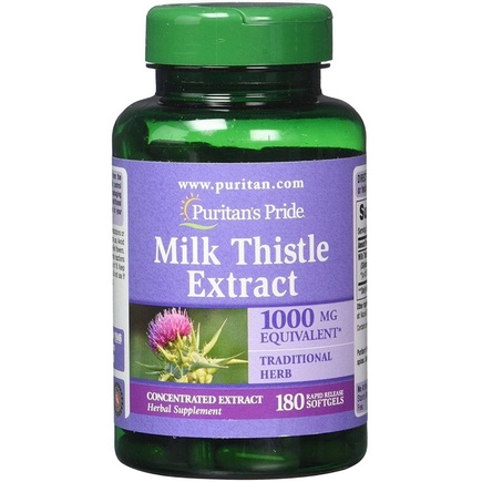 [Hàng Mỹ]date/2026 viên uống bổ gan, thải độc Puritan's Pride Milk Thistle Extract 180Viên