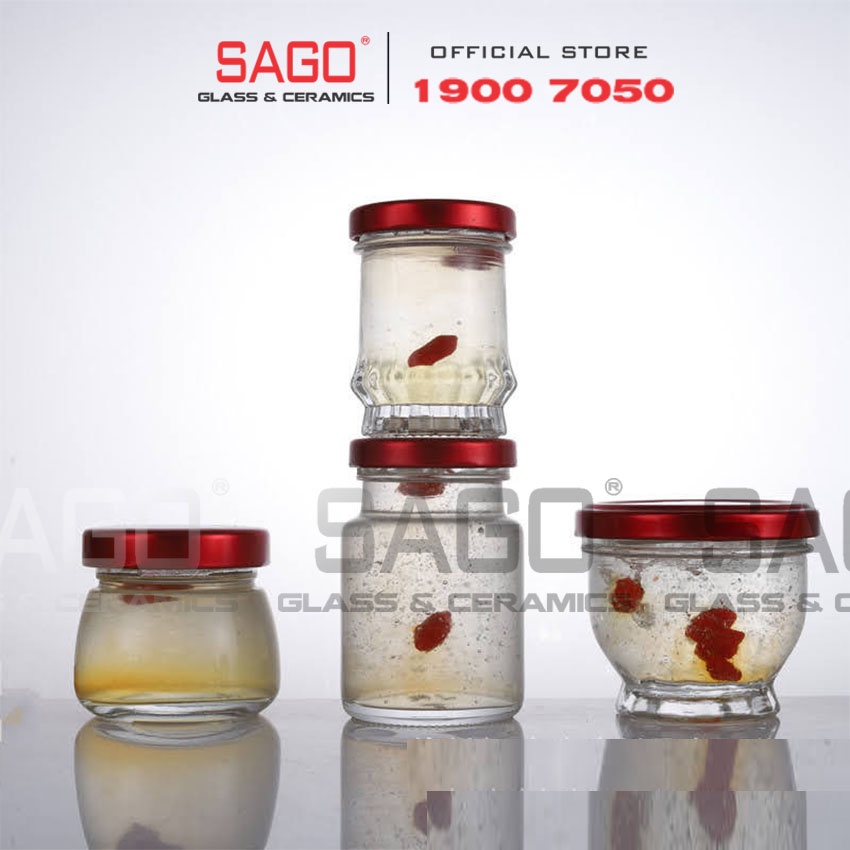 Hũ Thủy Tinh Bé Sen 75ml , 100ml Nắp Thiết | Hũ Đựng Yến , Chưng Yến Cao Cấp