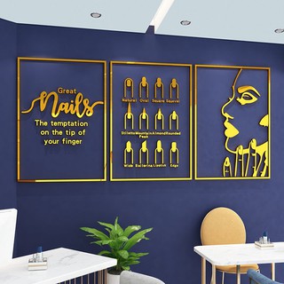 Tranh dán tường mica dán nổi - Nails trang trí tiệm nails, làm móng