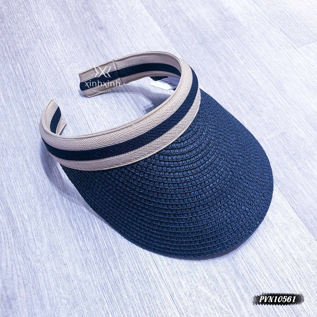 Mũ cói nửa đầu lưỡi trai trơn - Xinh Xinh Accessories