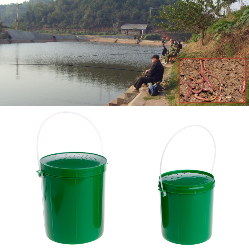 Xô Đựng Mồi Câu Cá Sâu Bướm Từ Trái Đất Thoáng Khí