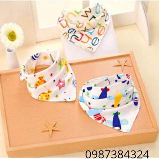 Khăn yếm tam giác 2 lớp chất cotton mềm mịn cho bé