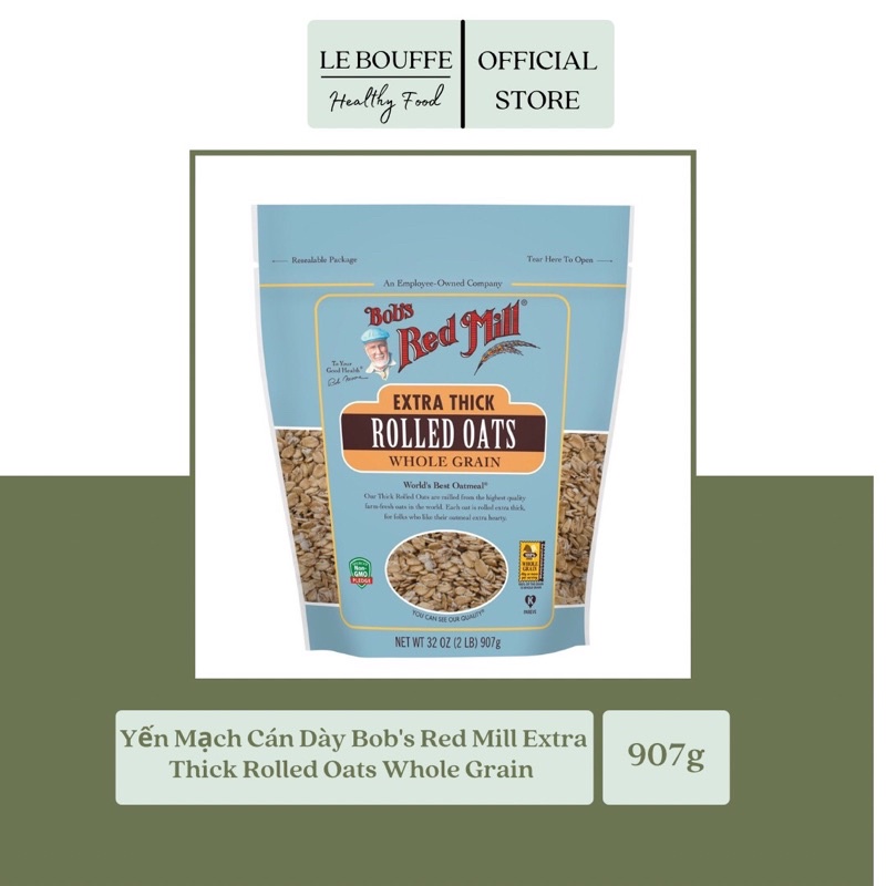 Yến Mạch Ăn Liền Organic Tự Nhiên Bob's Red Mill Rolled Oats Whole Grain Mỹ