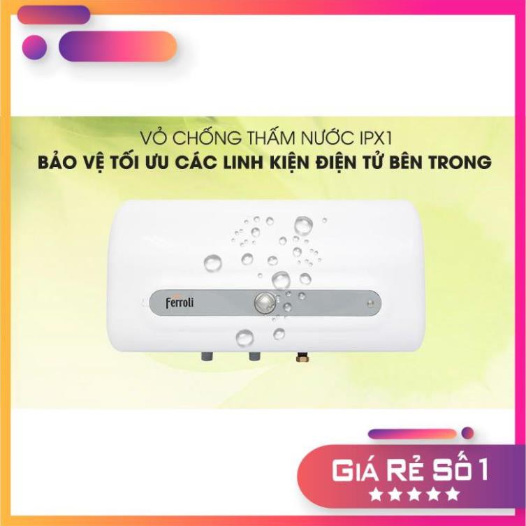 [Siêu Cấp] Bình nóng lạnh Ferroli QQEvo - ME, Cầu dao chống rò điện ELCB, - Bảo hành chính hãng 8 năm trên toàn quốc