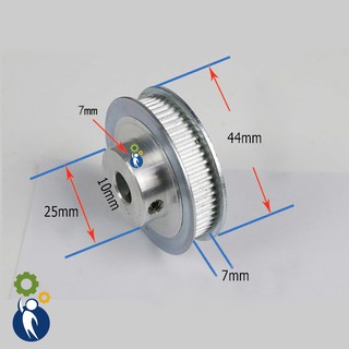 Buly, Puly, Pulley Trục 10mm - 60 Răng, sử dụng với dây đai 2GT-6mm
