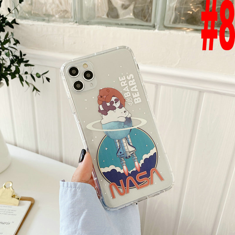 HM| NASA Ốp Lưng Silicone In Hình We Bare Bears Cho Iphone 6 6s 7 8 Plus X Xs Xr Max 11 Pro Max Se 2020