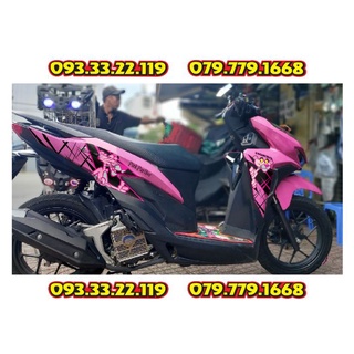 Tem rời vario 150 chú báo hồng in decal trong dán nhiều màu xe