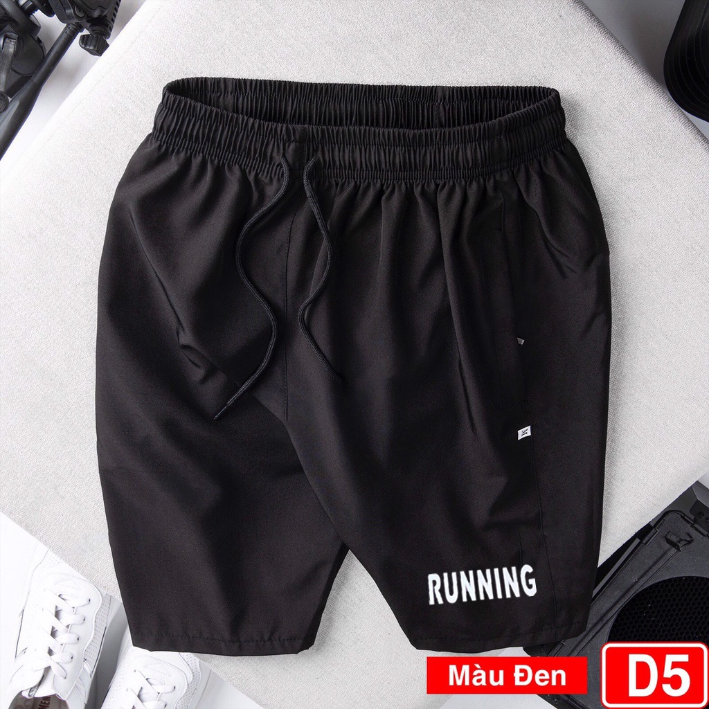 Quần đùi gió nam RUNNING dáng thể thao co giãn nhẹ có khóa tiện dụng