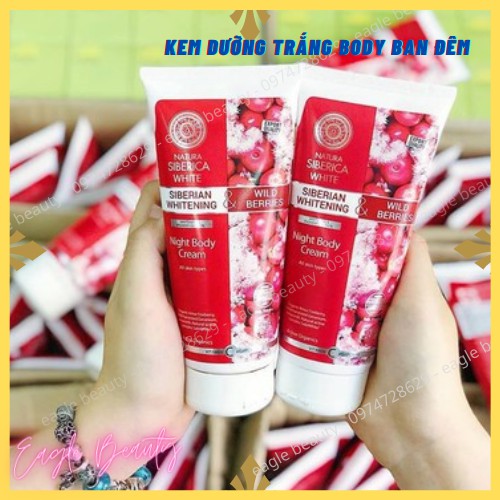 [Trắng lên 3Tone] Kem dưỡng trắng body ban đêm Siberica Whiterning 200ml của Nga 100% chính hãng