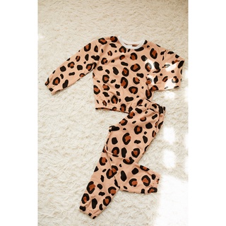 [LITTLE PINK] AMBER SET - Bộ thun da cá mặc nhà bé gái