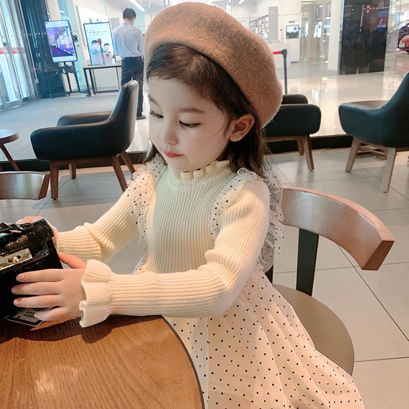 Đầm Dài Tay Giả Hai Mảnh Thời Trang Thu Đông Dễ Thương Cho Bé Gái