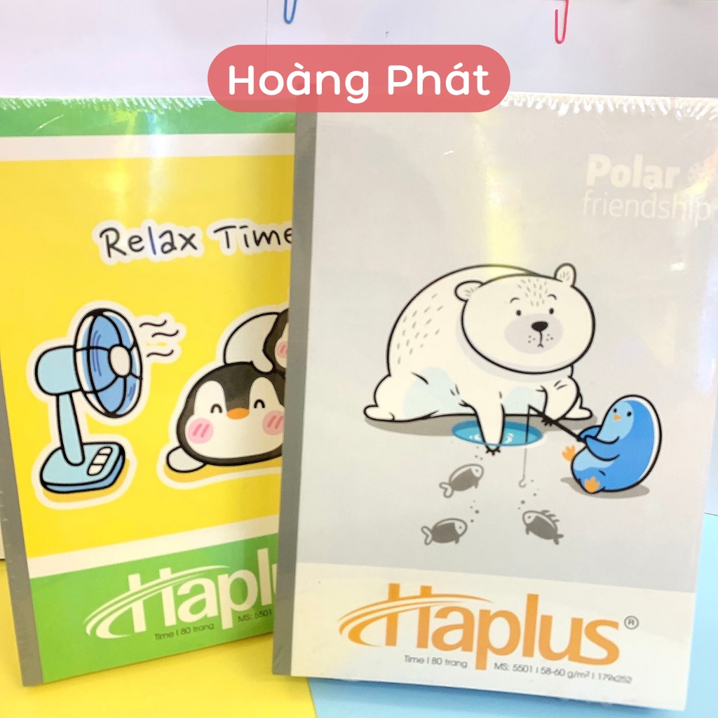 Vở Kẻ Ngang Haplus Hải Tiến 80 Trang, Mặt Giấy Láng Mịn, Không Nhòe, Không Thấm Mực Hoàng Phát