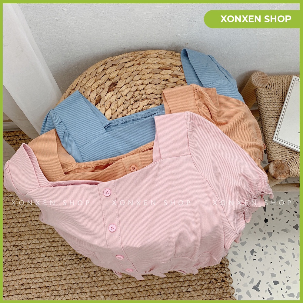Áo kiểu croptop viền sóng form dể thương chất vải mền mịn thoáng mát XONXEN SHOP QUẢNG NGÃI freesize mã 3318 | BigBuy360 - bigbuy360.vn