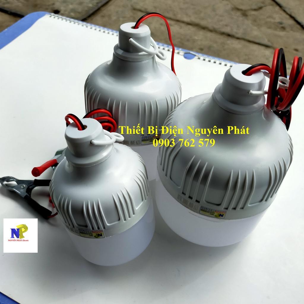 [Nguyên Phát] Đèn LED Kẹp Bình 12v 20w 30w 40w (Bóng Đèn Dùng Bình Ắc Quy)