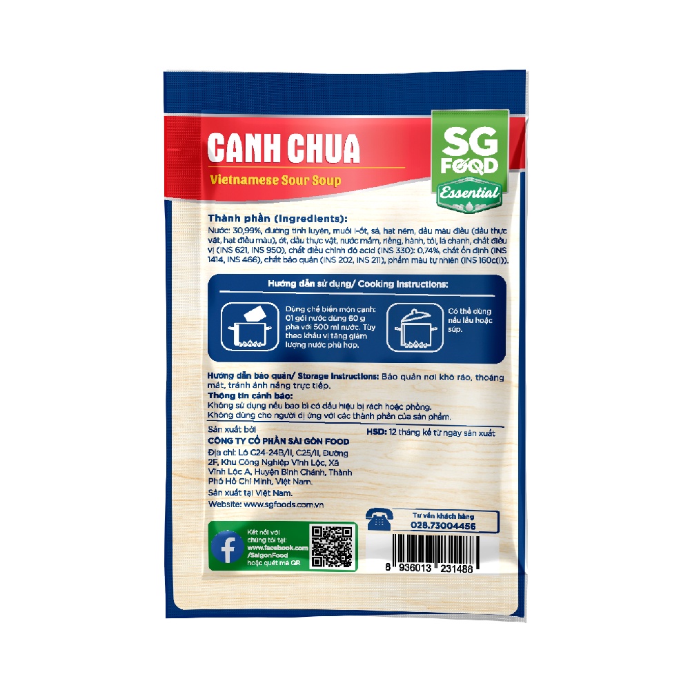 Nước Dùng Canh Chua SG Food 60g Combo 10 gói 60g